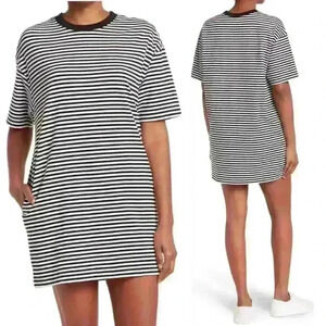 NWT Melrose and Market Stripe Organic Cotton Crewneck T-Shirt Dress